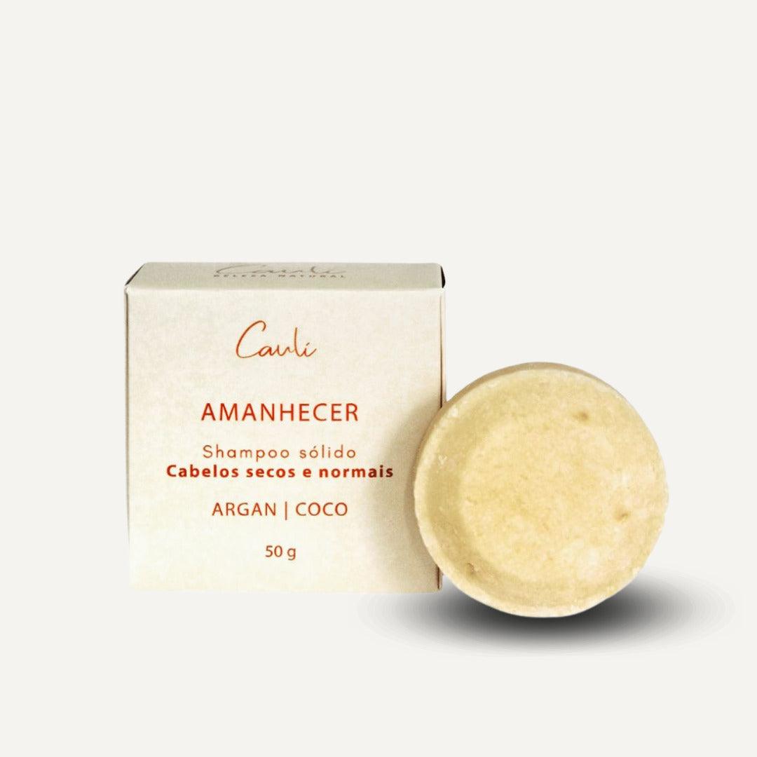 Shampoo Sólido em barra natural Amanhecer óleo de argan- Cabelos Normais/Secos - 50g - Caulí Beleza Natural lado