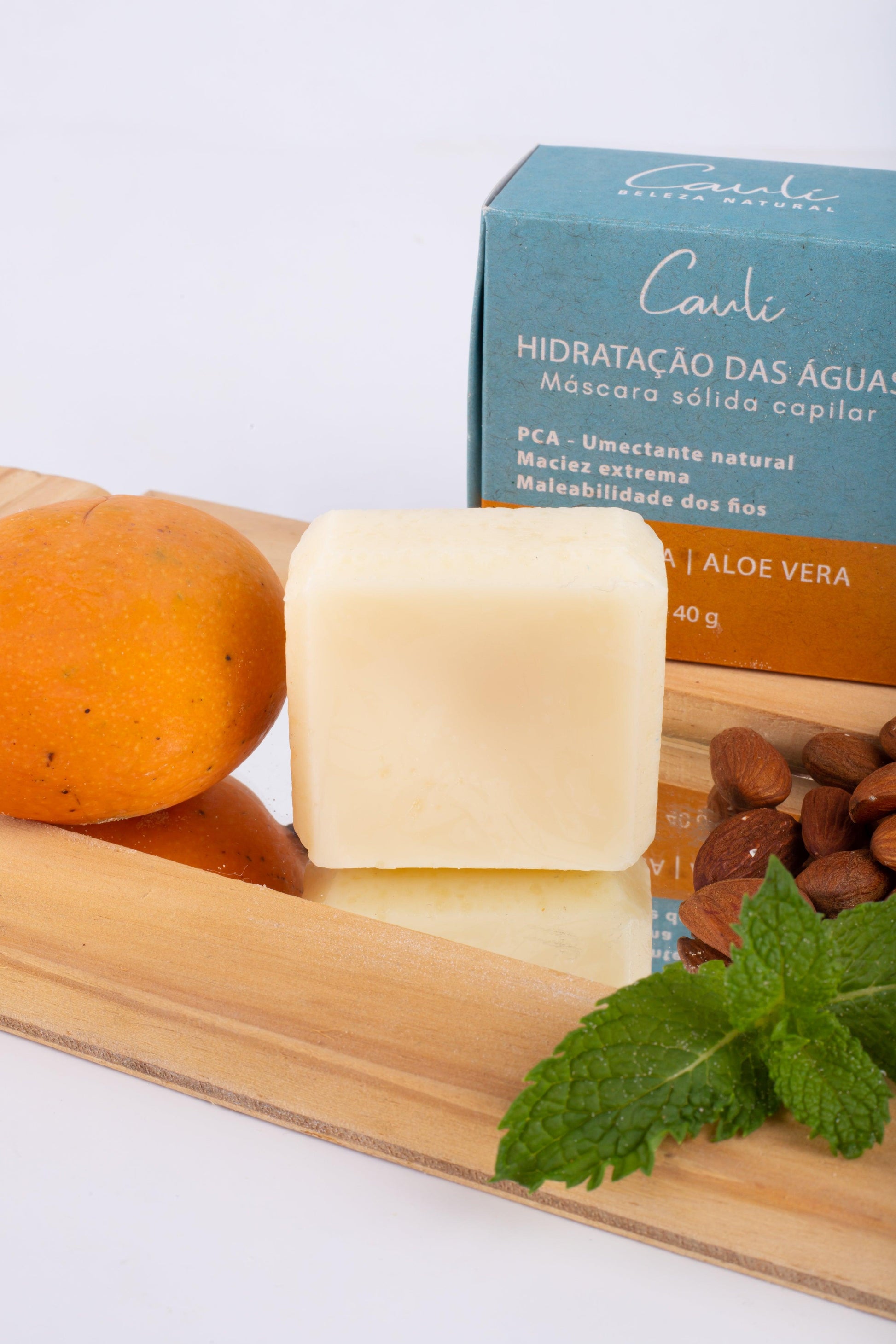 Hidratação das Águas - Máscara Capilar Sólida de Hidratação  natural- 40g - Caulí Beleza Natural lado