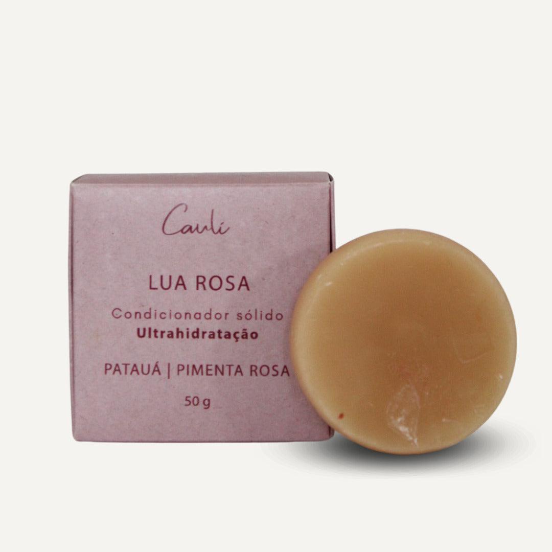 Condicionador Sólido em barra natural cabelos cacheados Lua Rosa - 50g - Caulí Beleza Natural lado