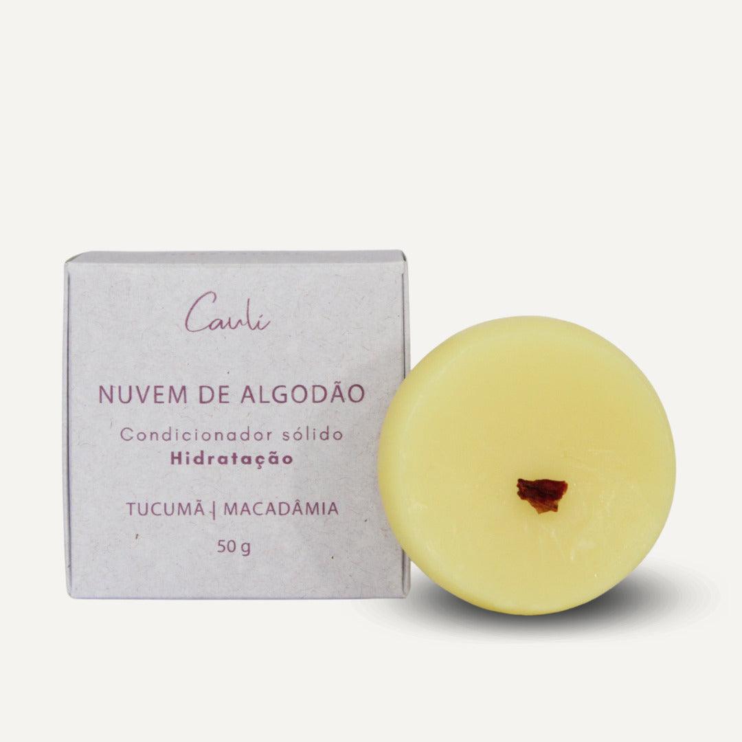 Condicionador Sólido em barra natural óleo de gerânio Nuvem de Algodão - 50g - Caulí Beleza Natural lateral