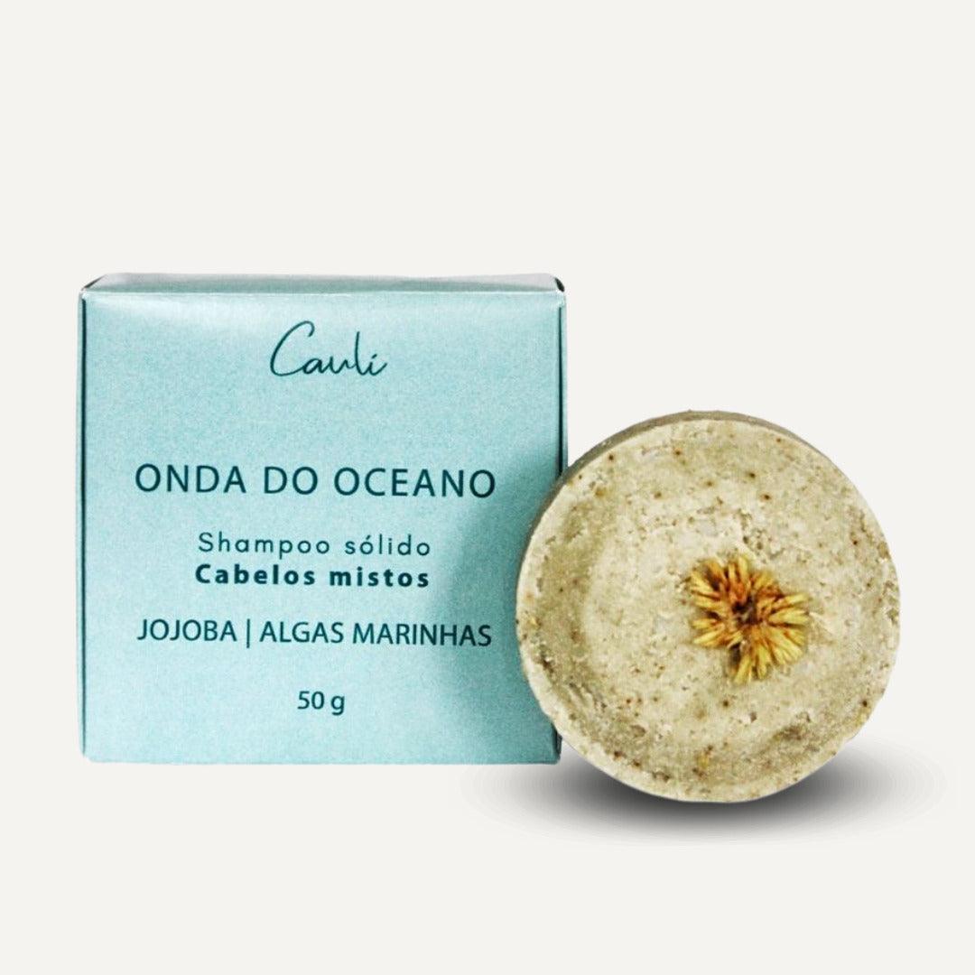 Shampoo Sólido em barra natural  argila e óleo de alecrim Onda do Oceano - Cabelos Normais - 50g - Caulí Beleza Natural detalhe